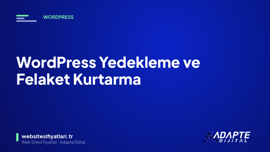 WordPress Yedekleme ve Felaket Kurtarma