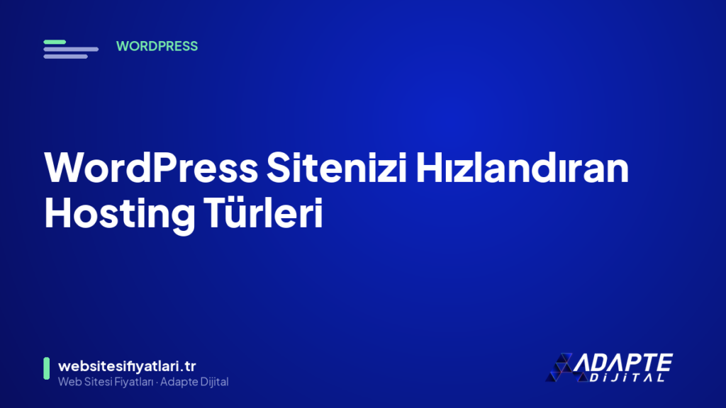 WordPress Sitenizi Hızlandıran Hosting Türleri